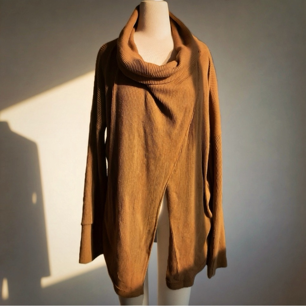 Cozy Tan Cowl Neck Sweater